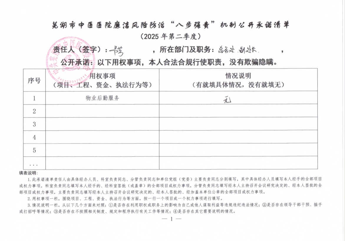 蕪湖市中醫(yī)醫(yī)院廉潔風(fēng)險防治“八步強(qiáng)責(zé)”機(jī)制公開承諾清單（具體經(jīng)辦人員）(圖20)