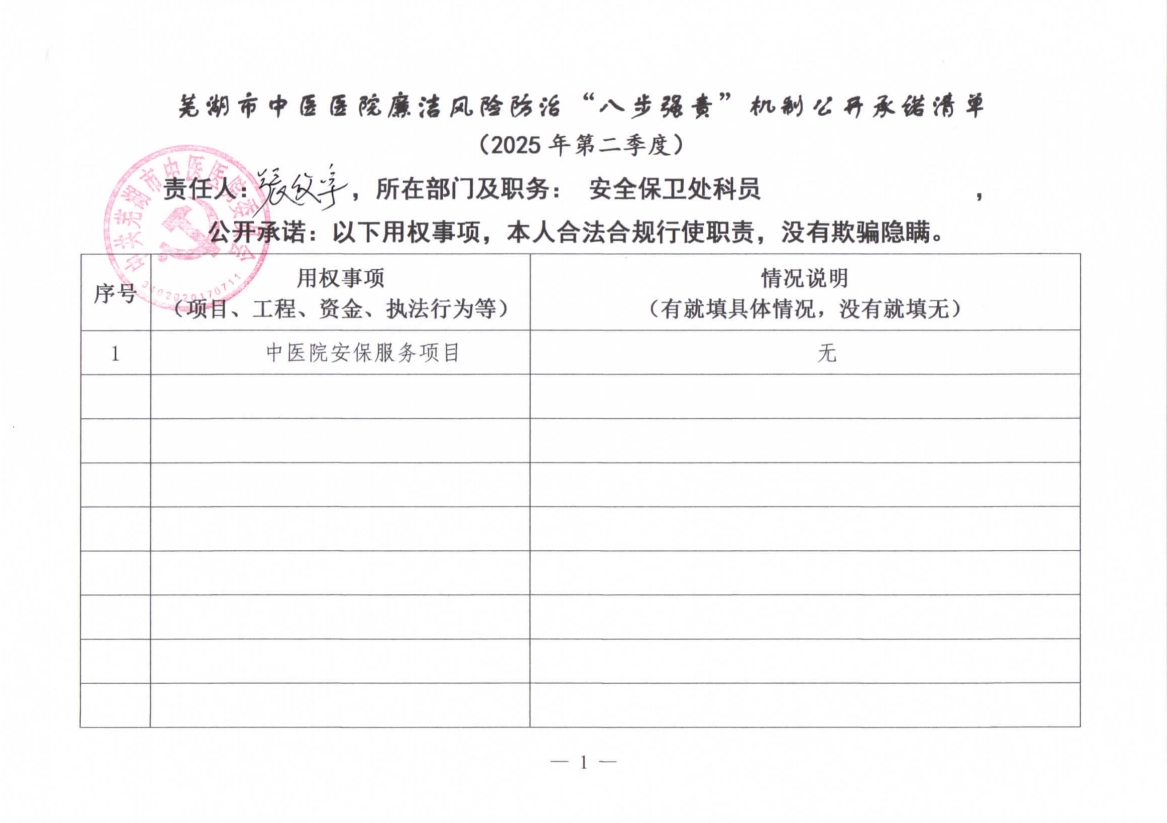 蕪湖市中醫(yī)醫(yī)院廉潔風(fēng)險防治“八步強(qiáng)責(zé)”機(jī)制公開承諾清單（具體經(jīng)辦人員）(圖11)