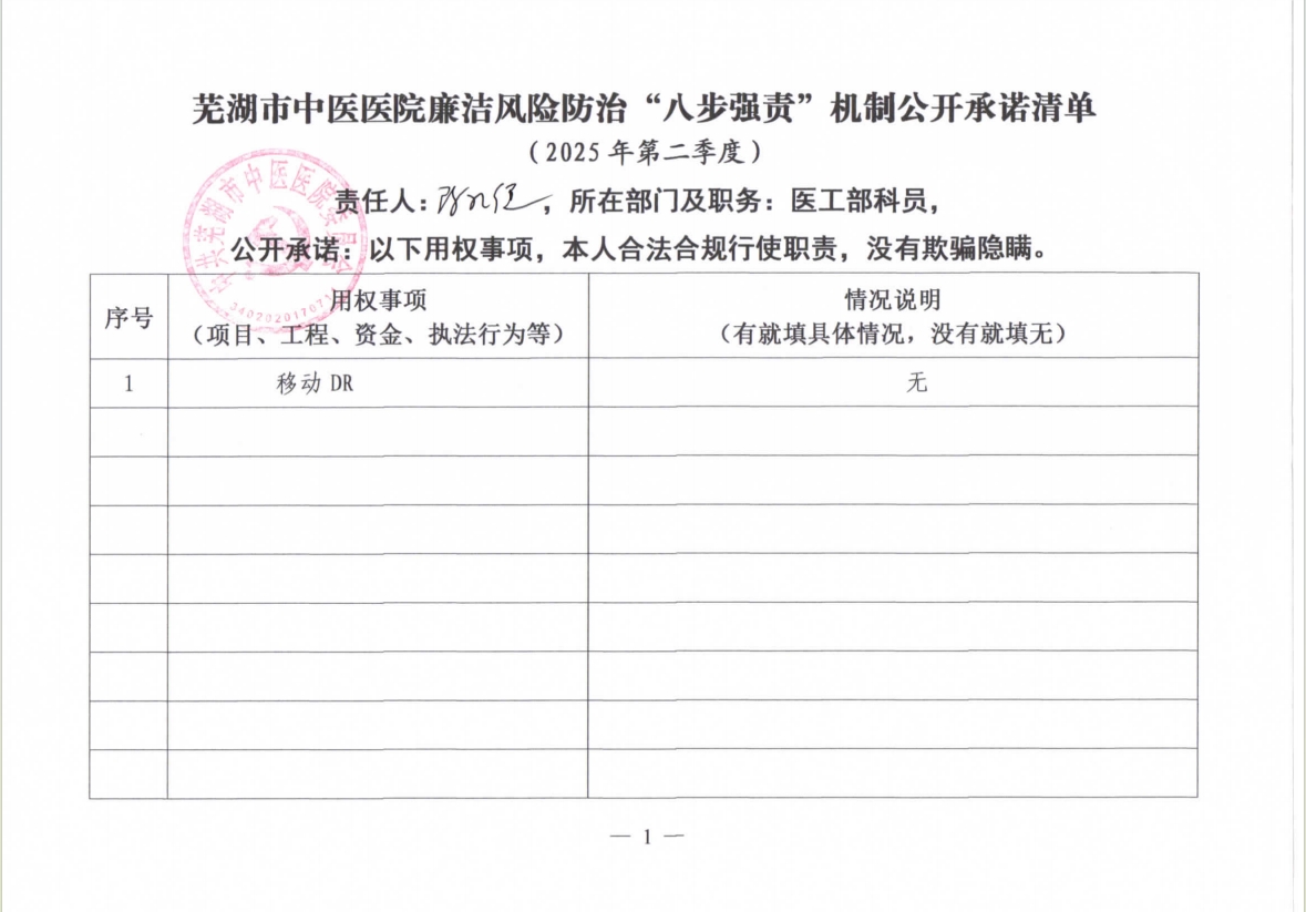 蕪湖市中醫(yī)醫(yī)院廉潔風(fēng)險防治“八步強(qiáng)責(zé)”機(jī)制公開承諾清單（具體經(jīng)辦人員）(圖6)